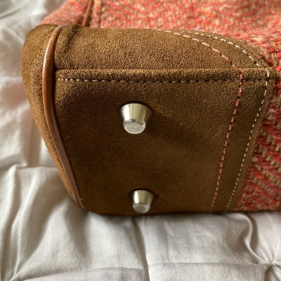 Coach tweed leather handbag - Picture 2 of 6